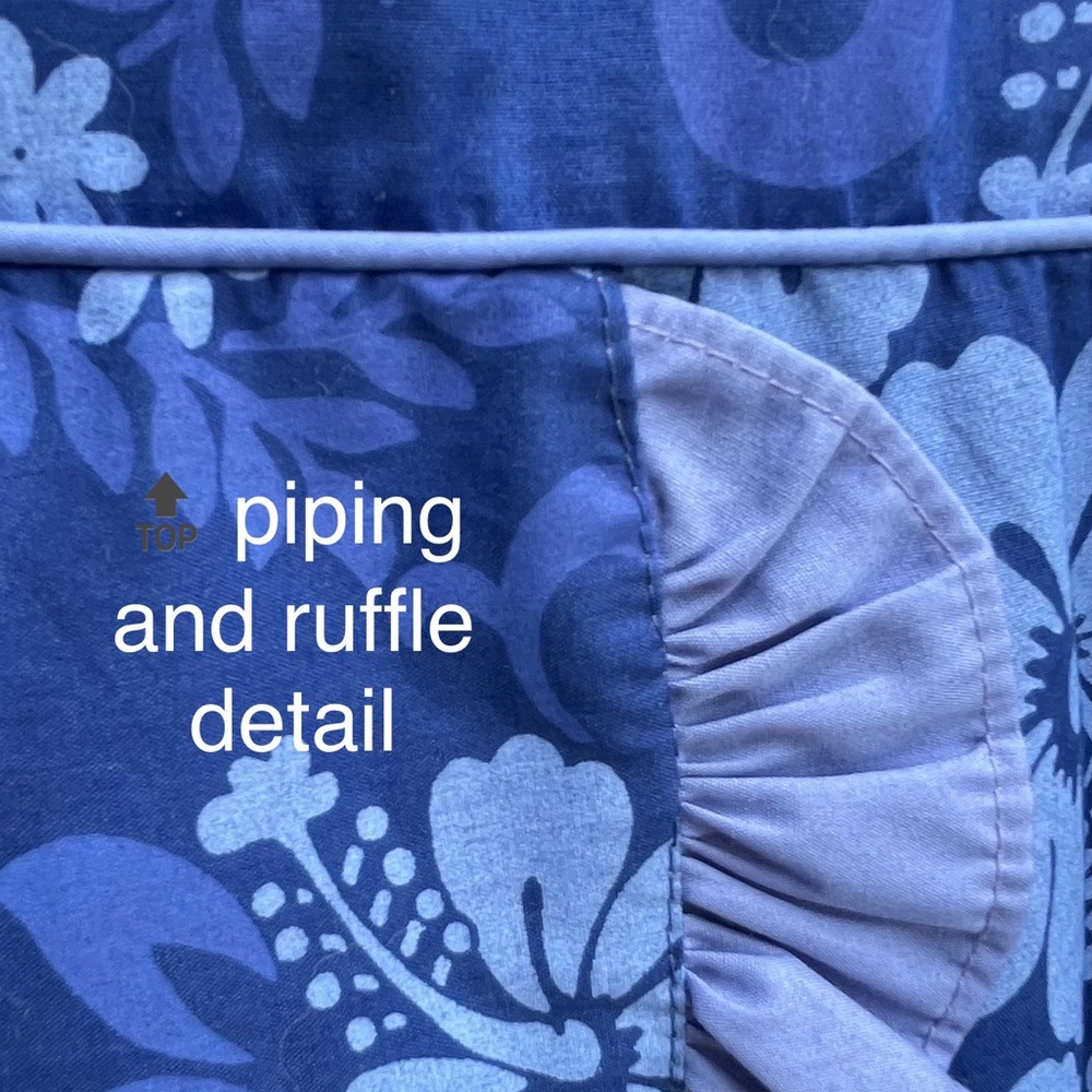 Princess Kaiulani Hawaiian Muumuu Royal Blue Maxi Dress Women’s 16 Vintage - Picture 10 of 13